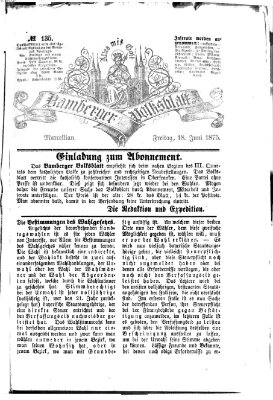 Bamberger Volksblatt Freitag 18. Juni 1875