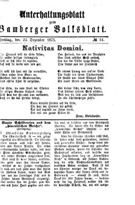 Bamberger Volksblatt Freitag 24. Dezember 1875