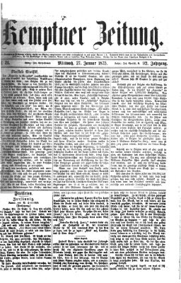 Kemptner Zeitung Mittwoch 27. Januar 1875