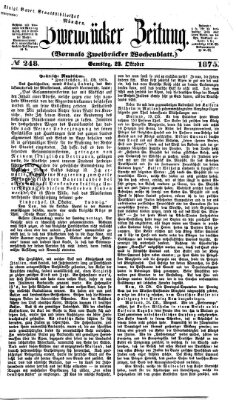 Zweibrücker Zeitung (Zweibrücker Wochenblatt) Samstag 23. Oktober 1875