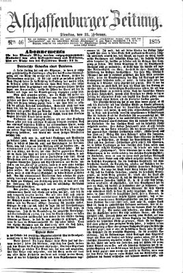 Aschaffenburger Zeitung Dienstag 23. Februar 1875