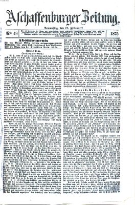 Aschaffenburger Zeitung Donnerstag 25. Februar 1875
