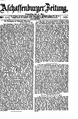 Aschaffenburger Zeitung Donnerstag 13. Mai 1875