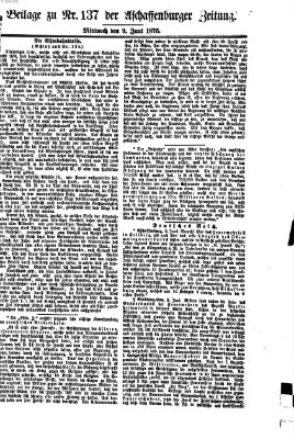 Aschaffenburger Zeitung Mittwoch 9. Juni 1875