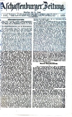 Aschaffenburger Zeitung Samstag 26. Juni 1875