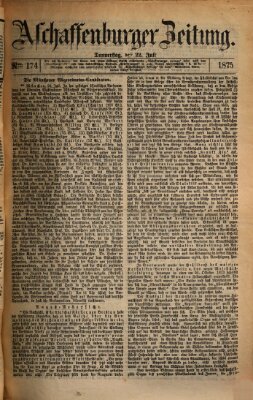 Aschaffenburger Zeitung Donnerstag 22. Juli 1875