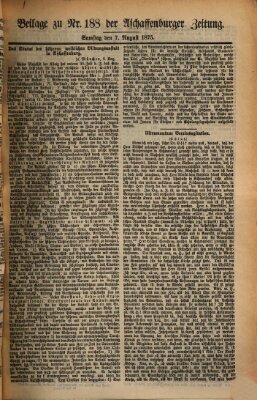Aschaffenburger Zeitung Samstag 7. August 1875