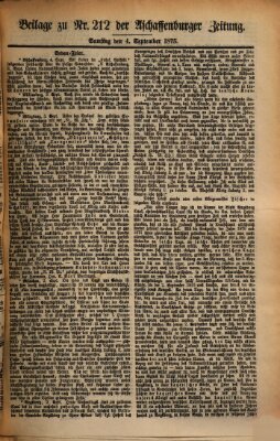 Aschaffenburger Zeitung Samstag 4. September 1875