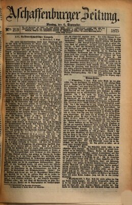 Aschaffenburger Zeitung Montag 6. September 1875
