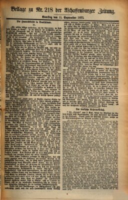 Aschaffenburger Zeitung Samstag 11. September 1875