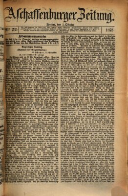 Aschaffenburger Zeitung Freitag 1. Oktober 1875