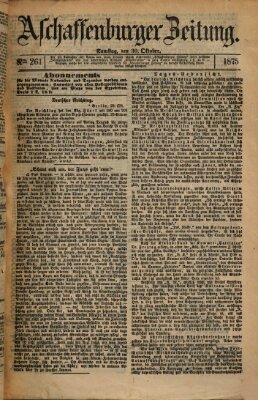 Aschaffenburger Zeitung Samstag 30. Oktober 1875