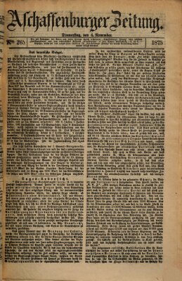 Aschaffenburger Zeitung Donnerstag 4. November 1875