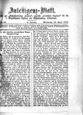 Aschaffenburger Zeitung Mittwoch 14. April 1875