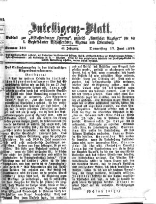 Aschaffenburger Zeitung Donnerstag 17. Juni 1875