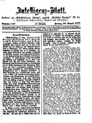 Aschaffenburger Zeitung Freitag 20. August 1875