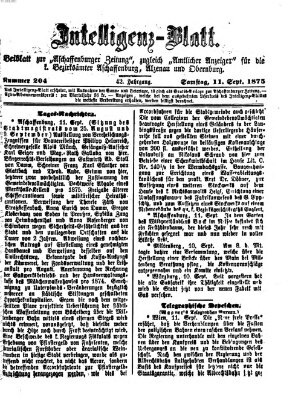 Aschaffenburger Zeitung Samstag 11. September 1875