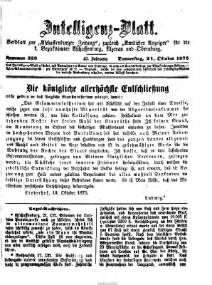 Aschaffenburger Zeitung Donnerstag 21. Oktober 1875