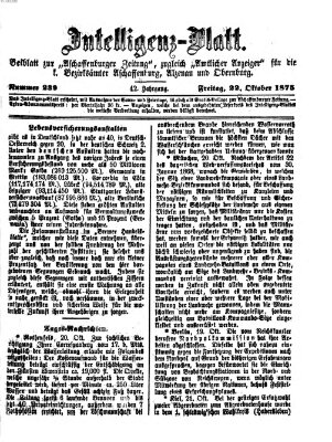 Aschaffenburger Zeitung Freitag 22. Oktober 1875