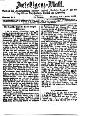 Aschaffenburger Zeitung Dienstag 26. Oktober 1875