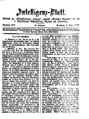 Aschaffenburger Zeitung Dienstag 7. Dezember 1875