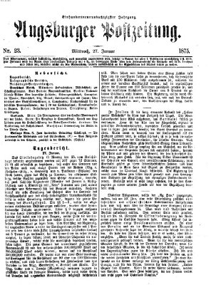 Augsburger Postzeitung Mittwoch 27. Januar 1875
