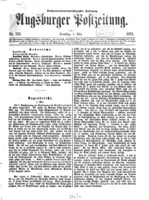 Augsburger Postzeitung Samstag 1. Mai 1875