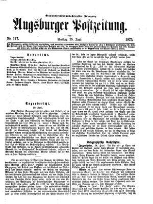 Augsburger Postzeitung Freitag 25. Juni 1875