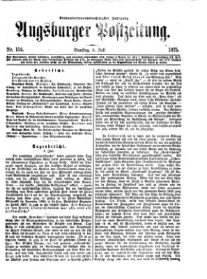 Augsburger Postzeitung Samstag 3. Juli 1875