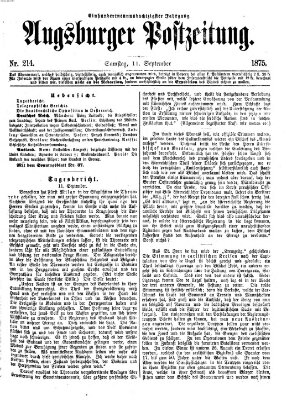 Augsburger Postzeitung Samstag 11. September 1875