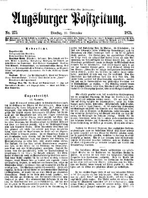Augsburger Postzeitung Dienstag 23. November 1875