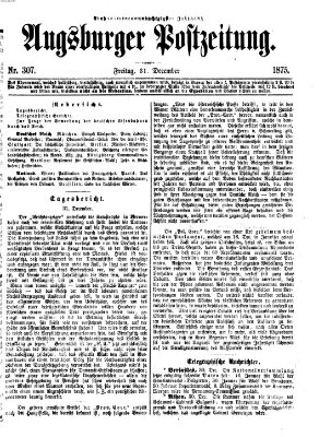 Augsburger Postzeitung Freitag 31. Dezember 1875