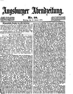 Augsburger Abendzeitung Sonntag 10. Januar 1875