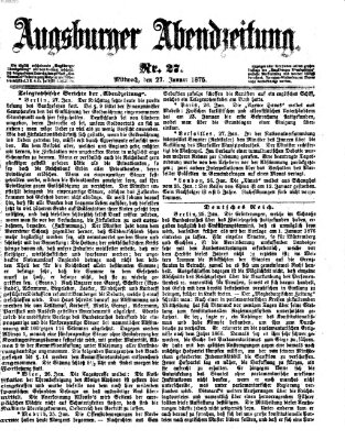 Augsburger Abendzeitung Mittwoch 27. Januar 1875