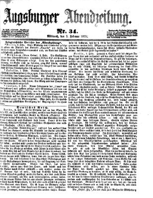 Augsburger Abendzeitung Mittwoch 3. Februar 1875