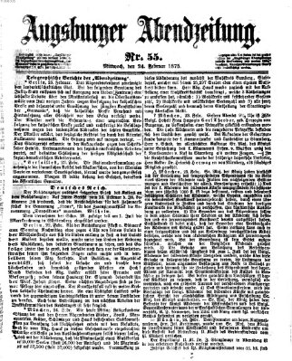Augsburger Abendzeitung Mittwoch 24. Februar 1875