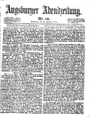 Augsburger Abendzeitung Donnerstag 25. Februar 1875
