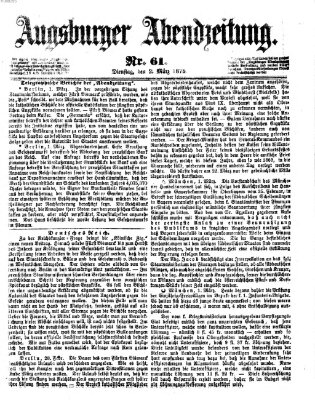 Augsburger Abendzeitung Dienstag 2. März 1875