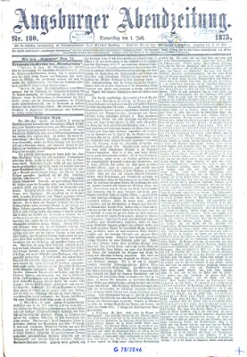 Augsburger Abendzeitung Donnerstag 1. Juli 1875