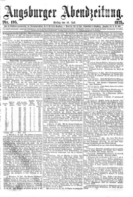Augsburger Abendzeitung Freitag 16. Juli 1875