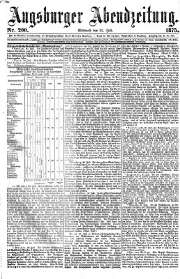 Augsburger Abendzeitung Mittwoch 21. Juli 1875