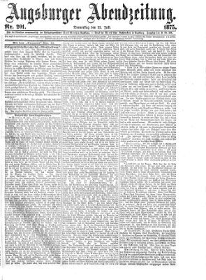 Augsburger Abendzeitung Donnerstag 22. Juli 1875