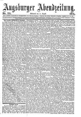 Augsburger Abendzeitung Mittwoch 11. August 1875