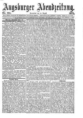 Augsburger Abendzeitung Samstag 14. August 1875