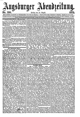Augsburger Abendzeitung Freitag 20. August 1875