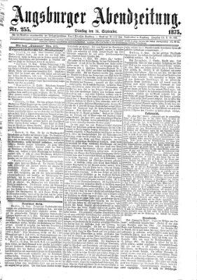 Augsburger Abendzeitung Dienstag 14. September 1875