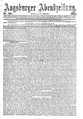 Augsburger Abendzeitung Sonntag 19. September 1875