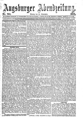 Augsburger Abendzeitung Montag 20. September 1875