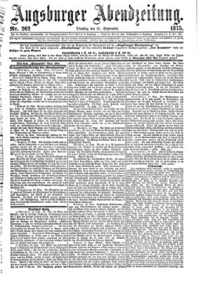 Augsburger Abendzeitung Dienstag 21. September 1875