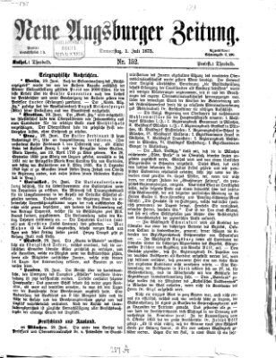 Neue Augsburger Zeitung Donnerstag 1. Juli 1875